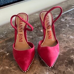 Gianni Bini Fuchsia Heels with Studded Detail